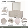 Marin Modern 6-Drawer Dresser with Mirror - Greige