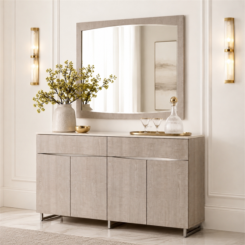 Marin Modern Sideboard with Mirror - Greige