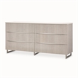 Marin Modern 6-Drawer Dresser with Marble Top - Greige