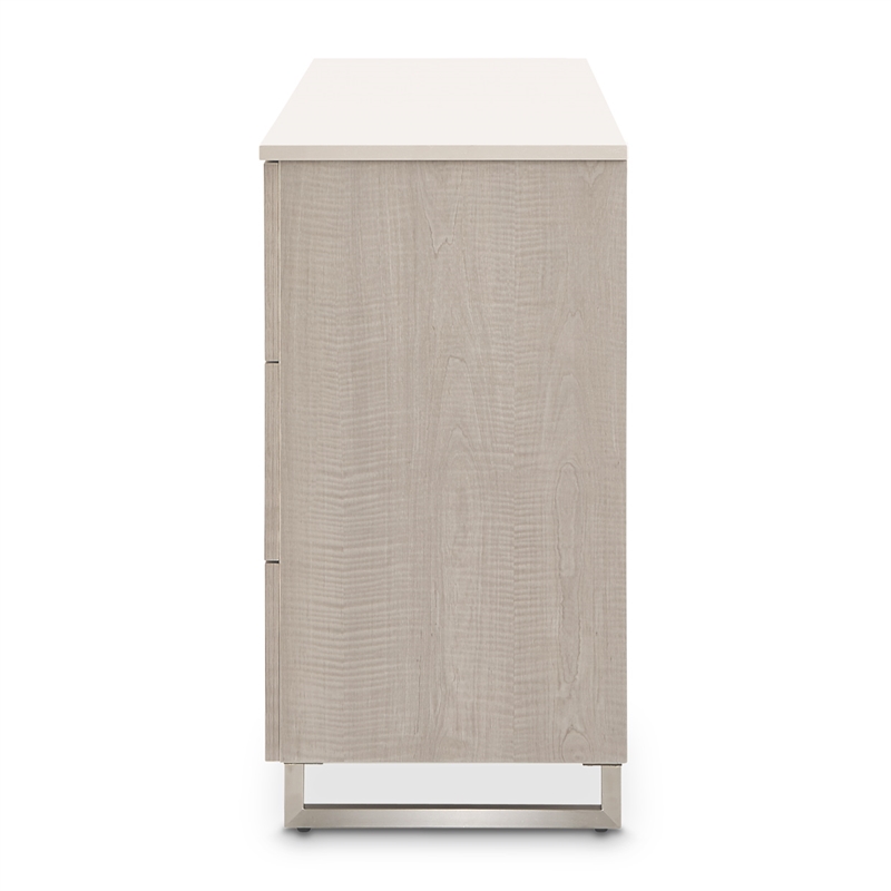Marin Modern 6-Drawer Dresser with Marble Top - Greige