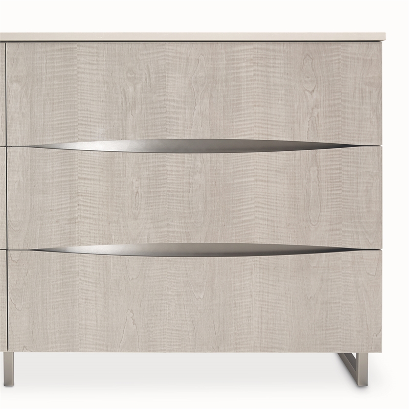 Marin Modern 6-Drawer Dresser with Marble Top - Greige