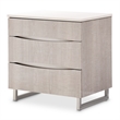 Marin Modern 3-Drawer Nightstand with Marble Top - Greige