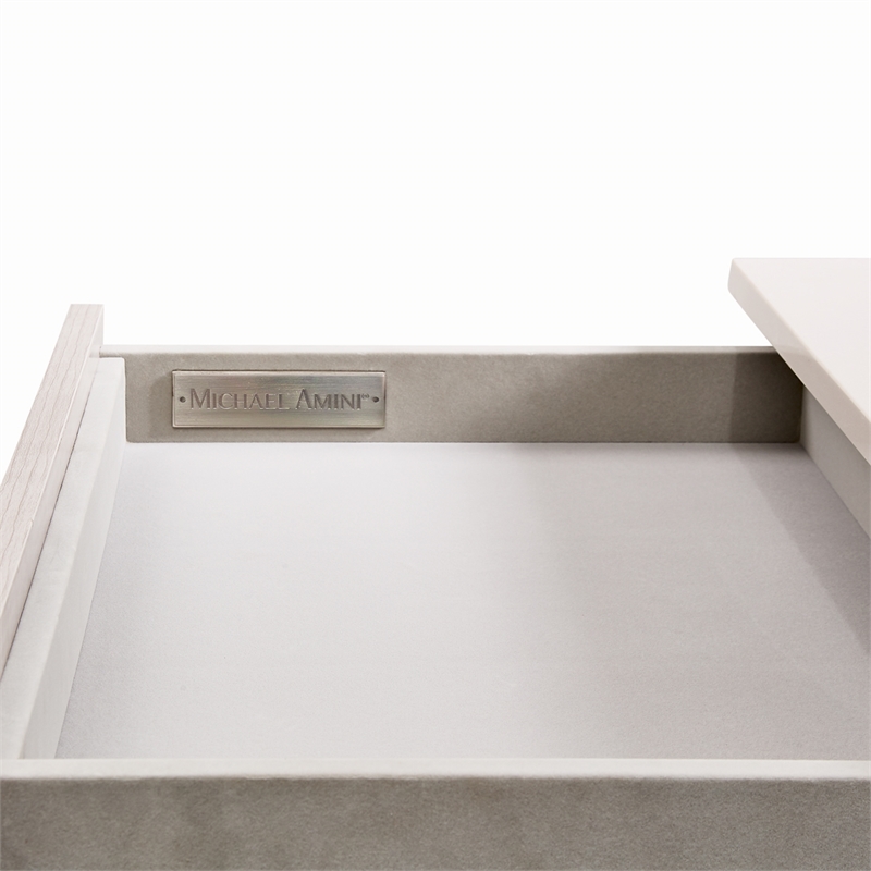 Marin Modern 3-Drawer Nightstand with Marble Top - Greige