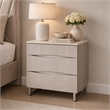 Marin Modern 3-Drawer Nightstand with Marble Top - Greige