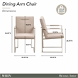 Marin Modern Minimalistic Dining Arm Chair - Greige