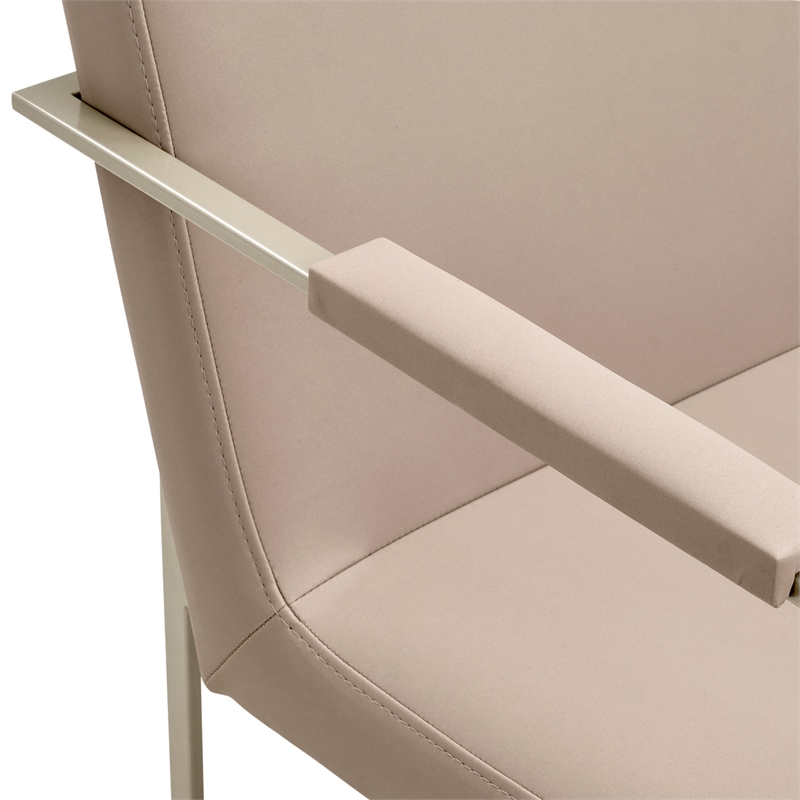 Marin Modern Minimalistic Dining Arm Chair - Greige