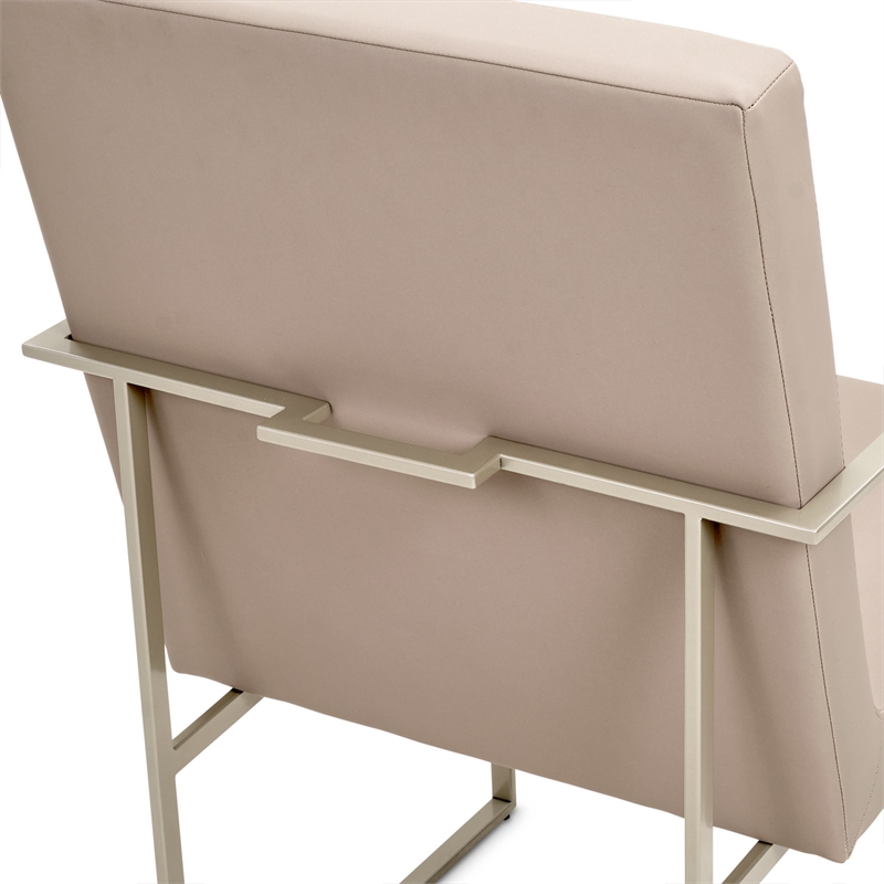 Marin Modern Minimalistic Dining Arm Chair - Greige