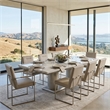 Marin Modern Minimalistic Dining Arm Chair - Greige