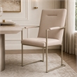 Marin Modern Minimalistic Dining Arm Chair - Greige