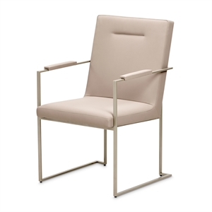 Marin Modern Minimalistic Dining Arm Chair - Greige