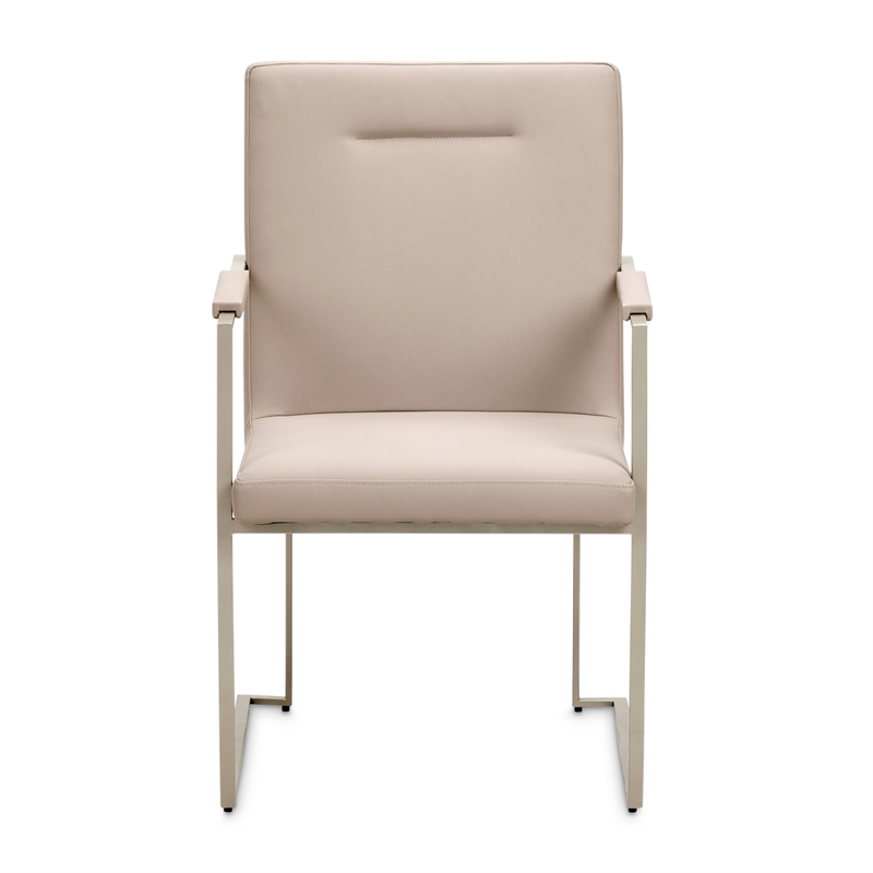 Marin Modern Minimalistic Dining Arm Chair - Greige