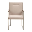 Marin Modern Minimalistic Dining Arm Chair - Greige