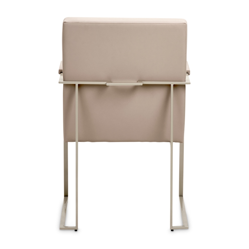 Marin Modern Minimalistic Dining Arm Chair - Greige