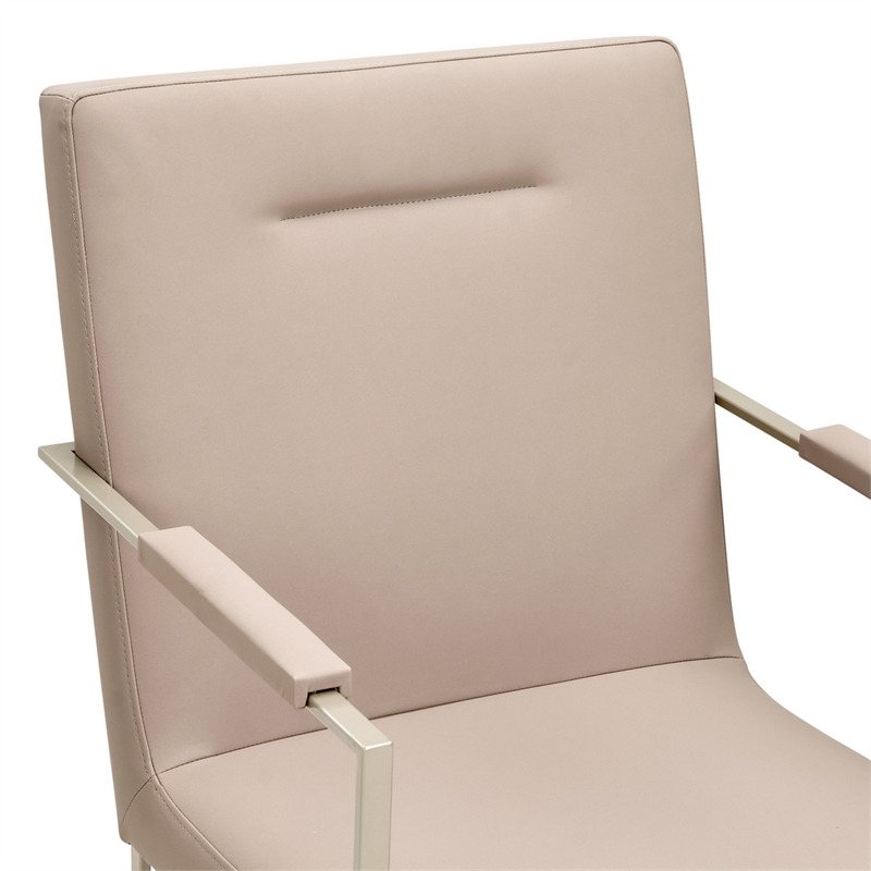 Marin Modern Minimalistic Dining Arm Chair - Greige