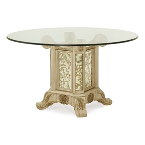 Platine de Royale 54&quot Round Glass Top Dining Table - Champagne