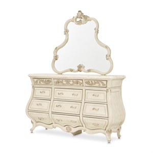 Platine de Royale Traditional Wood Dresser with Mirror - Champagne