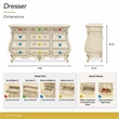 Platine de Royale Traditional 12-Drawer Wood Dresser - Champagne