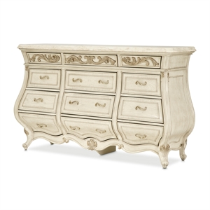 Platine de Royale Traditional 12-Drawer Wood Dresser - Champagne