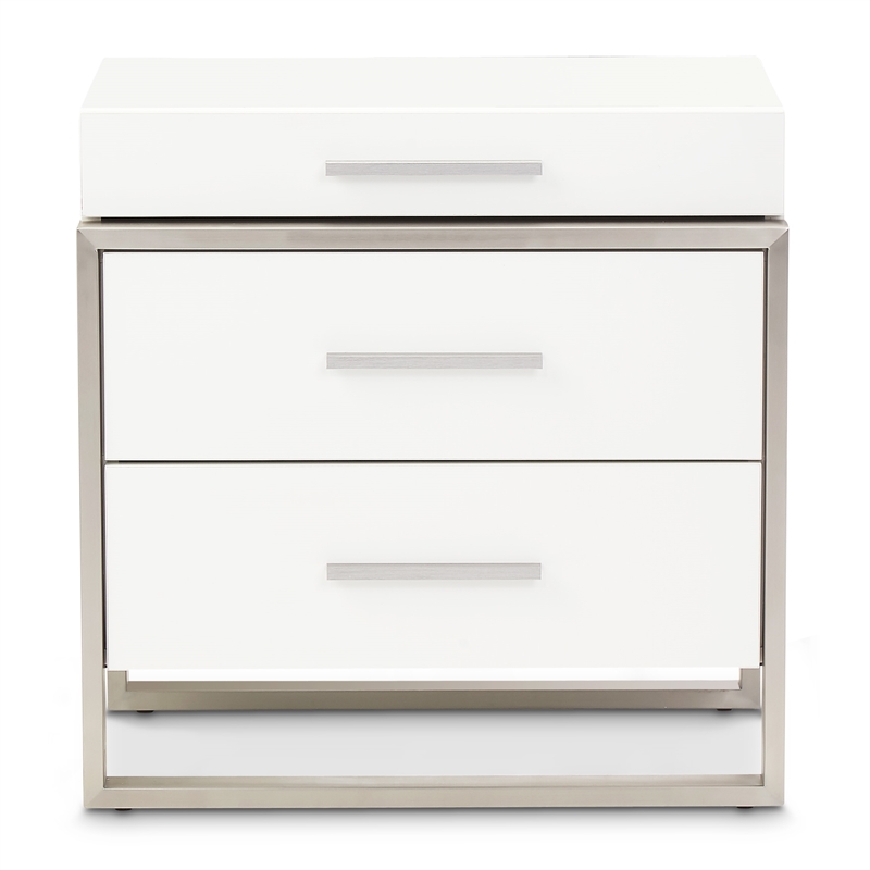 Marquee 3-Drawer Nightstand - Cloud White