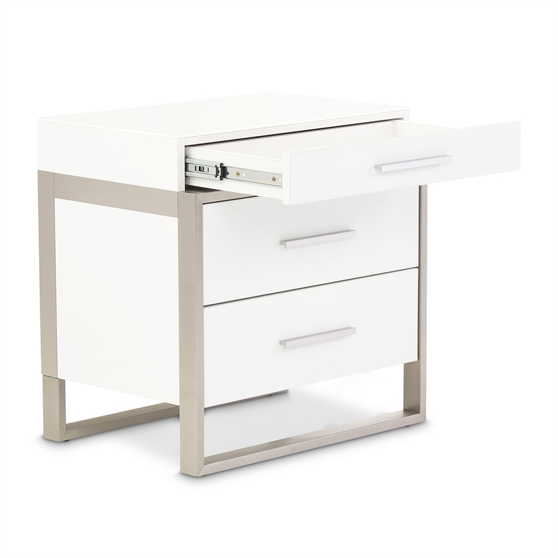 Marquee 3-Drawer Nightstand - Cloud White
