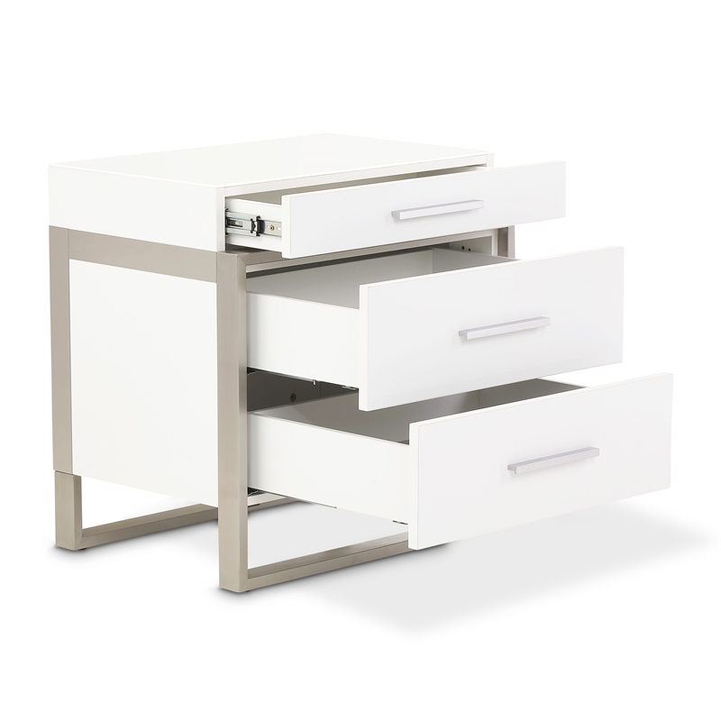 Marquee 3-Drawer Nightstand - Cloud White