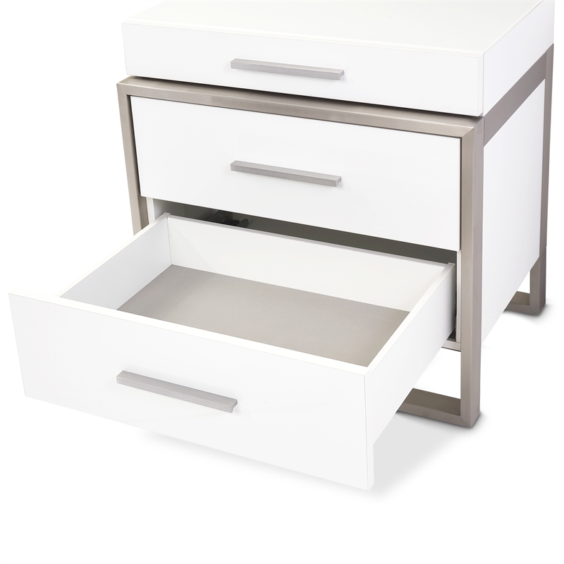 Marquee 3-Drawer Nightstand - Cloud White