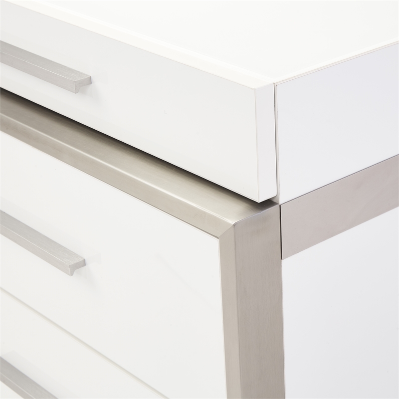 Marquee 3-Drawer Nightstand - Cloud White