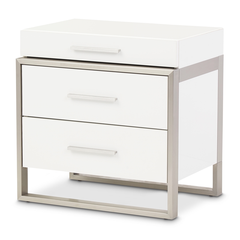 Marquee 3-Drawer Nightstand - Cloud White