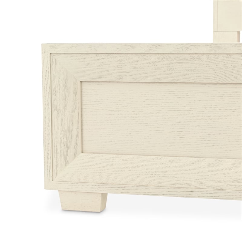 Portrait King Panel Bed with LED Lights - Alabaster White