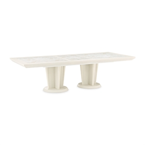 Portrait Extendable Rectangular Dining Table - Alabaster White
