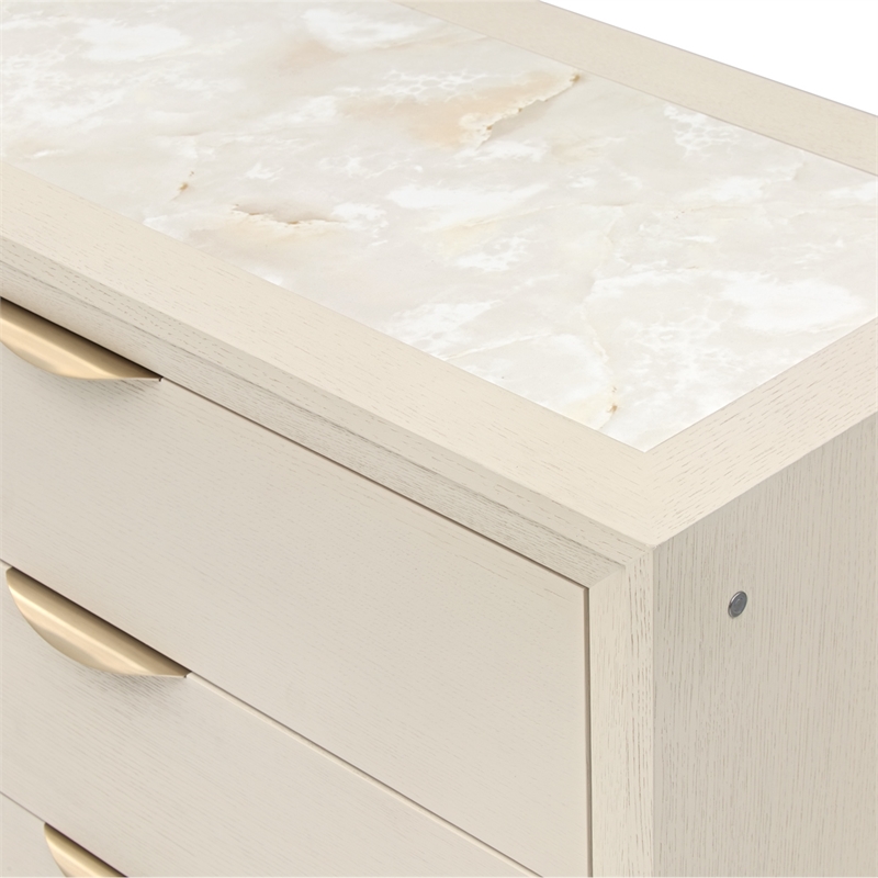 Portrait 6-Drawer Dresser with Mirror - Alabaster White
