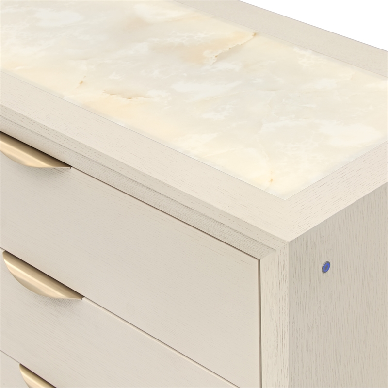 Portrait 6-Drawer Dresser with Mirror - Alabaster White