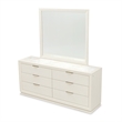 Portrait 6-Drawer Dresser with Mirror - Alabaster White