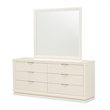 Portrait 6-Drawer Dresser with Mirror - Alabaster White