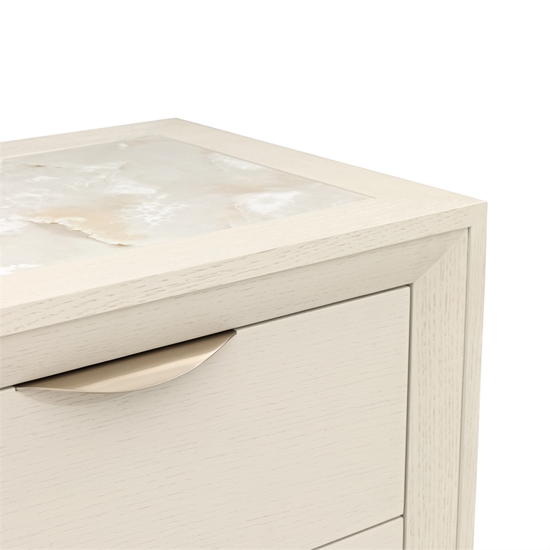 Portrait 5-Drawer Chest with LED Lights - Alabaster White