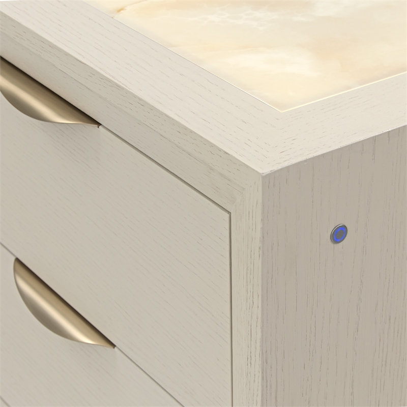 Portrait 5-Drawer Chest with LED Lights - Alabaster White