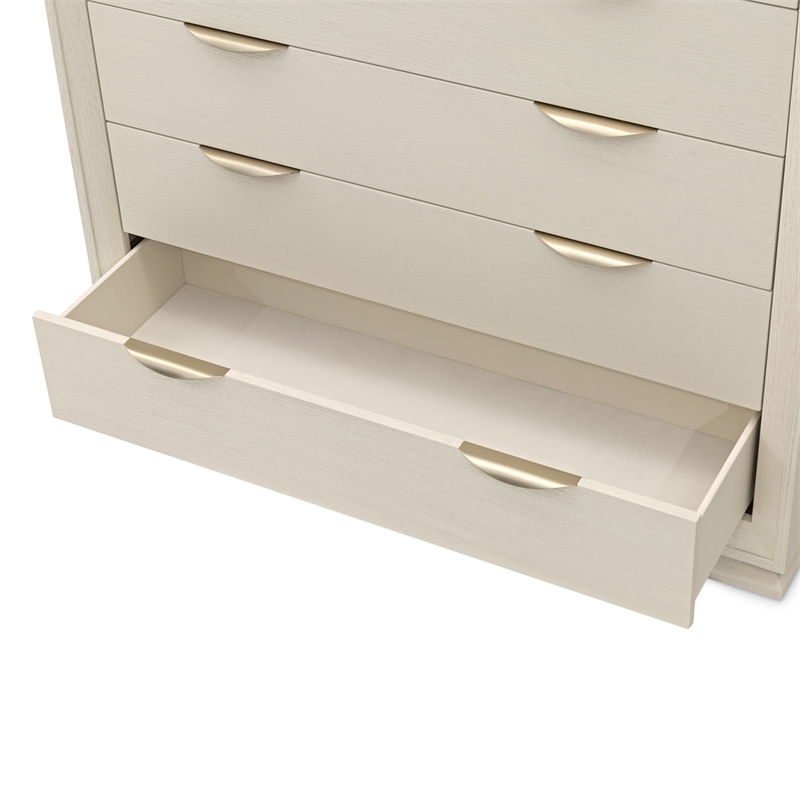 Portrait 5-Drawer Chest with LED Lights - Alabaster White