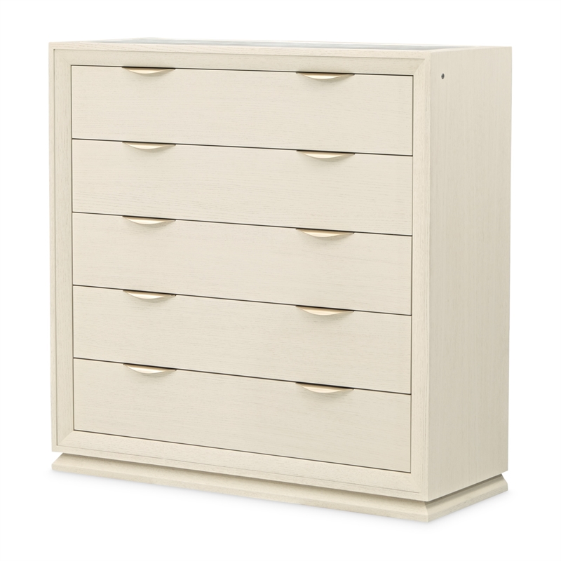Portrait 5-Drawer Chest with LED Lights - Alabaster White