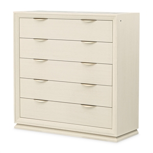 Portrait 5-Drawer Chest with LED Lights - Alabaster White