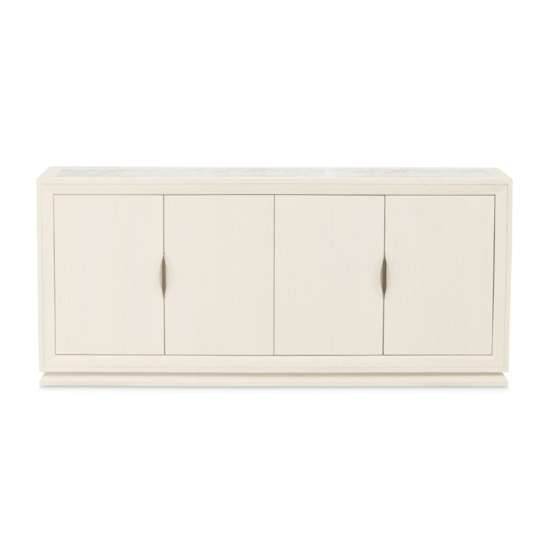 Portrait Sideboard with Lightup Top - Alabaster White