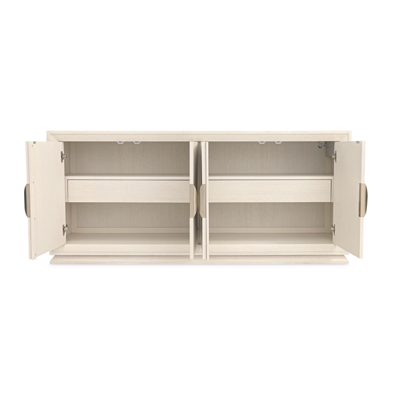 Portrait Sideboard with Lightup Top - Alabaster White