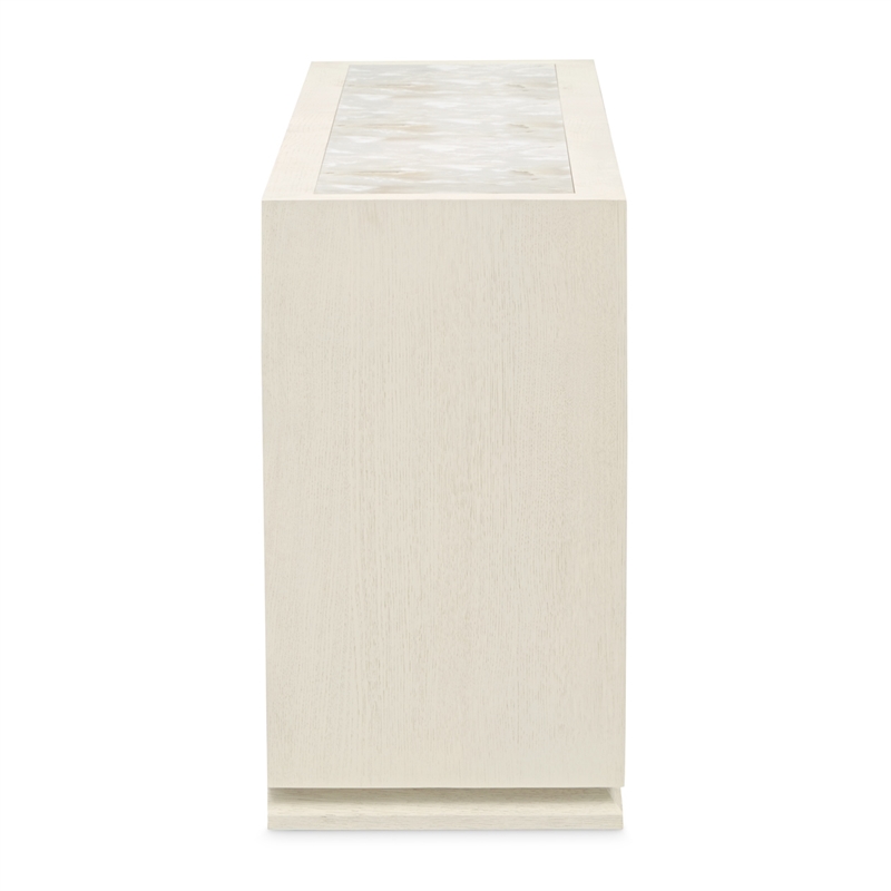 Portrait Sideboard with Lightup Top - Alabaster White