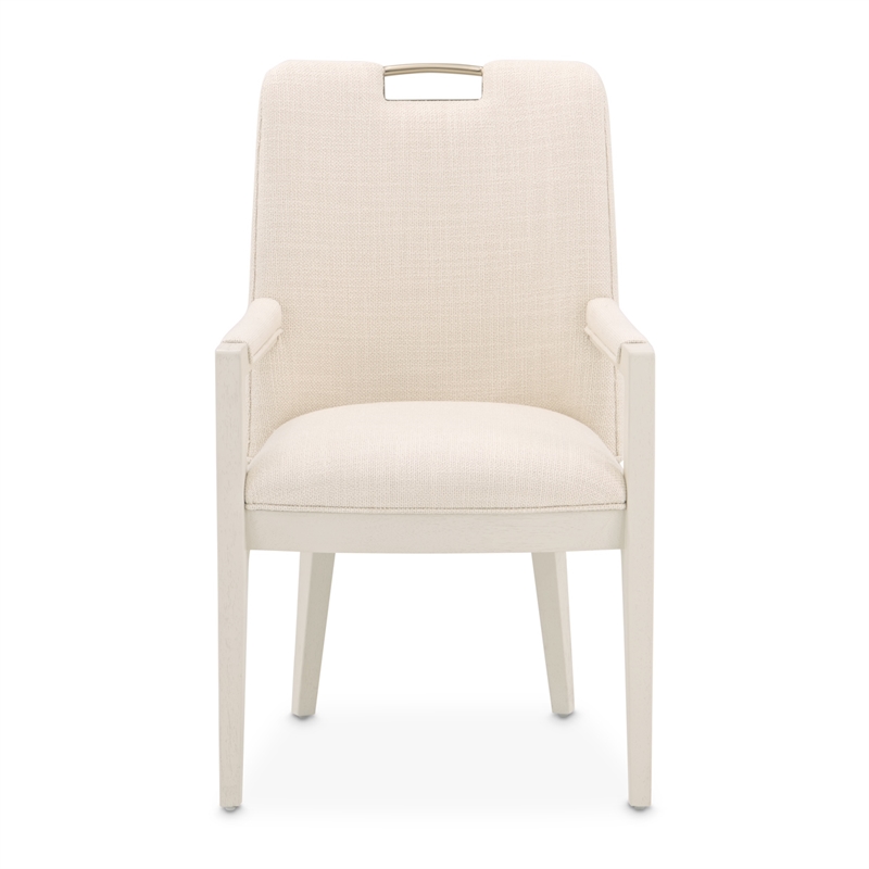 Portrait Dining Arm Chair - Set of 2 - Flax/Alabaster White