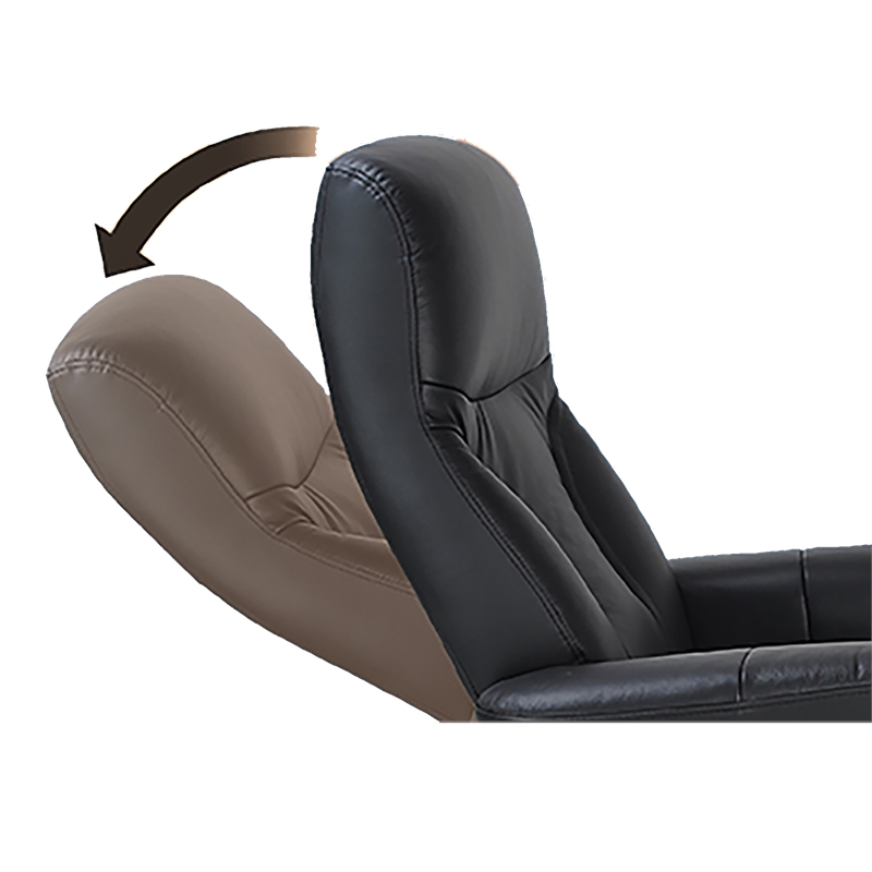 Cortina Leather Swivel Recliner with Matching Ottoman in Black