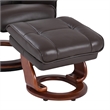 Alister Leather Swivel Recliner with Storage Ottoman in Brown