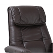 Alister Leather Swivel Recliner with Storage Ottoman in Brown