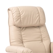 Alister Leather Swivel Recliner with Storage Ottoman in Taupe