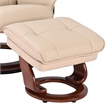 Alister Leather Swivel Recliner with Storage Ottoman in Taupe