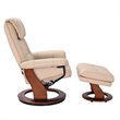 Alister Leather Swivel Recliner with Storage Ottoman in Taupe