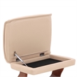 Alister Leather Swivel Recliner with Storage Ottoman in Taupe